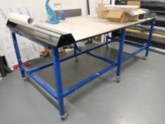 Mobile Layout Work Table (Approx. 8ft x 4ft) with Signgeer Countertop Roll Holder