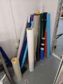 Assortment of Rolls of Vinyl and Wraps, including part-rolls and full-rolls, including