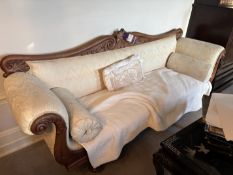 Wooden framed wide sofa. 2200mm wide