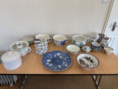 Assorted ceramics including wash jugs