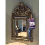 Pair of small ornate wall mirrors - 330mm x 580mm - and another (damaged)