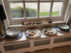 A collection of Oriental porcelain, including charger plate