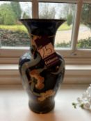 Floral painted ceramic vase. 520mm high