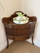 Corner single door, Single drawer wash stand with splash back and wash bowl and jug. 660mm x 950mm x