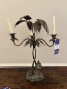 Desert scene triple candle holder