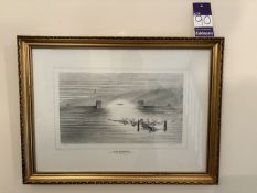 Framed print 'Early Training Runs' of Lancaster Bombers. 700mm x 520mm