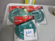 (3) Makita DS Diamak D-61145 Diamond Circular Saw Blades for Brick/Concrete (Unused)
