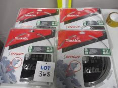 (4) Makita B-67278 TCT Makforce Circular Saw Blades for Wood (Unused)