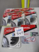 (9) Assorted Makita TCT Circular Saw Blades for Wood (Unused)