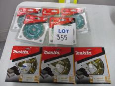 (8) Assorted Makita Diamond Circular Saw Blades for Concrete & Brick (Unused)