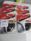 (6) Makita B-08523 TCT Makforce Circular Saw Blades for Wood (Unused)