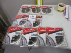 (9) Assorted Makita TCT Circular Saw Blades for Wood (Unused)