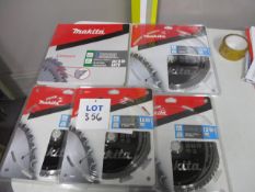 (5) Assorted Makita TCT Circular Saw Blades for Wood (Unused)
