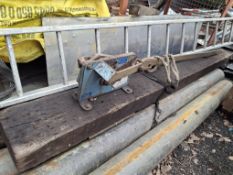 Kingsland C6 angle iron cutter on wooden sleeper