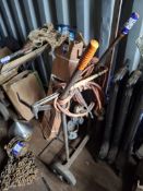 Bottle trolley and quantity of cutting torches