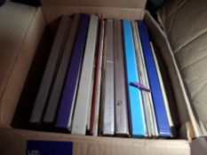Box of various vintage vinyl records