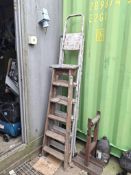 2 x Aluminium and 1 x wooden step ladder