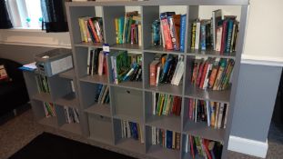 Kallax unit and contents of assorted books – Located in 1st floor communal guest area