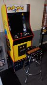 Arcade 1Up 10141 Pac-Man deluxe legacy edition arcade machine with riser and matching stool,