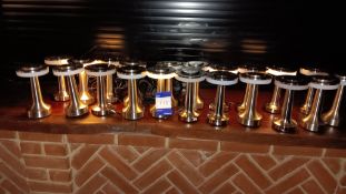 Approx 21 x rechargeable LED dimmable touch lamps – Located on the bar
