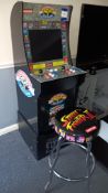 Arcade 1Up 7745 Capcom Street Fighter II with riser arcade machine and matching stool, serial number
