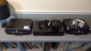 2 x Goodmans 347753 portable Bluetooth record players and Sony CDP-470 CD player – Located in 1st