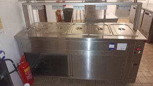 Inomak MVV718 Gastronorm bain marie with sneeze guard and ambient cupboard, serial number
