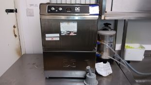 DC Economy Range ED35D 350mm undercounter glasswasher, serial number 021020016 (Nov 2021) and DVA