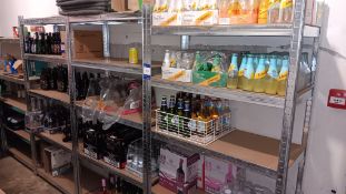 Wet stock to 3 bays of racking to include bottles beers, ciders, wines, tonics and mixers (
