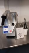 Unbadged EMP-VGM-007 vegetable prep machine and attachments, serial number Inv-004/EMP-VGM-007 (