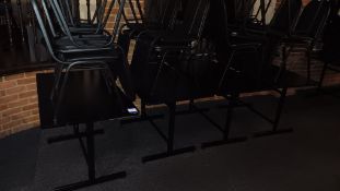 4 x rectangular tables approx 1,200 x 680 and 16 x faux leather upholstered stackable dining