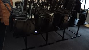 4 x rectangular tables approx 1,200 x 680 and 16 x faux leather upholstered stackable dining