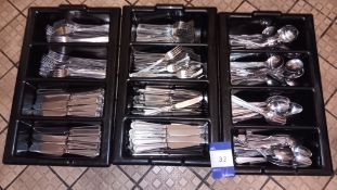 3 x trays of Olympia stainless steel cutlery – Located in main kitchen