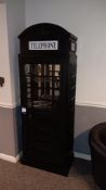 Iconic BT Telephone Box style bar and drinks cabinet – Located in reception