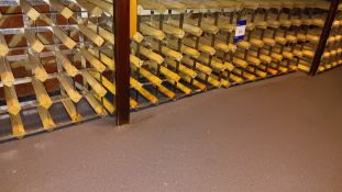 4 x wood and galvanised metal 24 wine bottle racks – Located behind bar