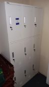 Adexa commercial 9 door key operated locker, 900(w) x 400(d) x 1,800(h) – Located in fire escape