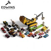 A Tonka Excavator, tracks present; together with a quantity of 1950's and later diecast including