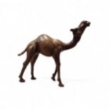 Liberty of London Leather Model of a Camel, in walking gate, head to the sky. 34cm to highest