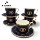 A Burberrys of London Set of Five Classic Navy Cups and Saucers, all in unused condition with