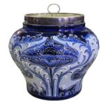 William Moorcroft for James Macintyre & Co., an early Florian Ware ‘Poppy’ pattern biscuit barrel,of