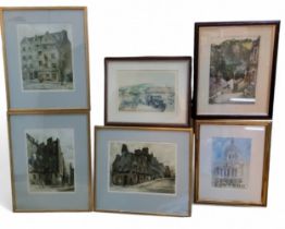 Pictures and Prints - Reid's Bits of Old Edinburgh, published 1900, coloured lithographs,