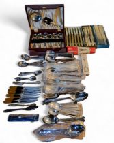 Flatware - Mappin and Webb Ambassador Plate,  serving spoons, table forks, dessert forks and spoons,