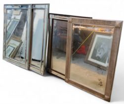A pair of rectangular mirrors, 108cm x 76cm;   others, smaller (4)