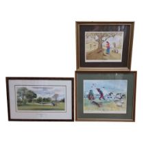 Golfing Interest -  Terry Harrison, by and after, Sunday Golf, coloured print, signed in pencil,