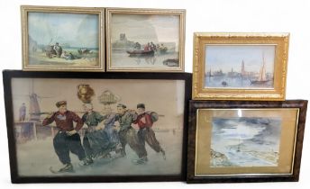 After Frederic de Haenen, Volendam Peasants Going to Market, a Winter Scene Near Amsterdam,