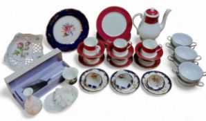 An Aynsley Viceroy pattern coffee service, for six comprising coffee pot and cover, six cups,