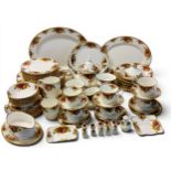 A Royal Albert Old Country Roses dinner, tea and coffee service, comprising two graduated oval