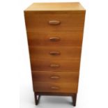 A mid 20th century E. Gomme/G-Plan Brandon range oak chest,  of six drawers,  wooden pull handles,