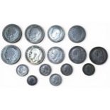 Numismatics - two Edward VII Florins, 1904 & 1909; a four George V Half Crowns, 2 x 1920, 1921 &