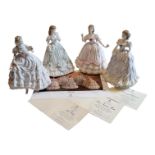 Royal Worcester figures from 'The Romance of the Victorian era' comprised of, The Masquerade Begins,